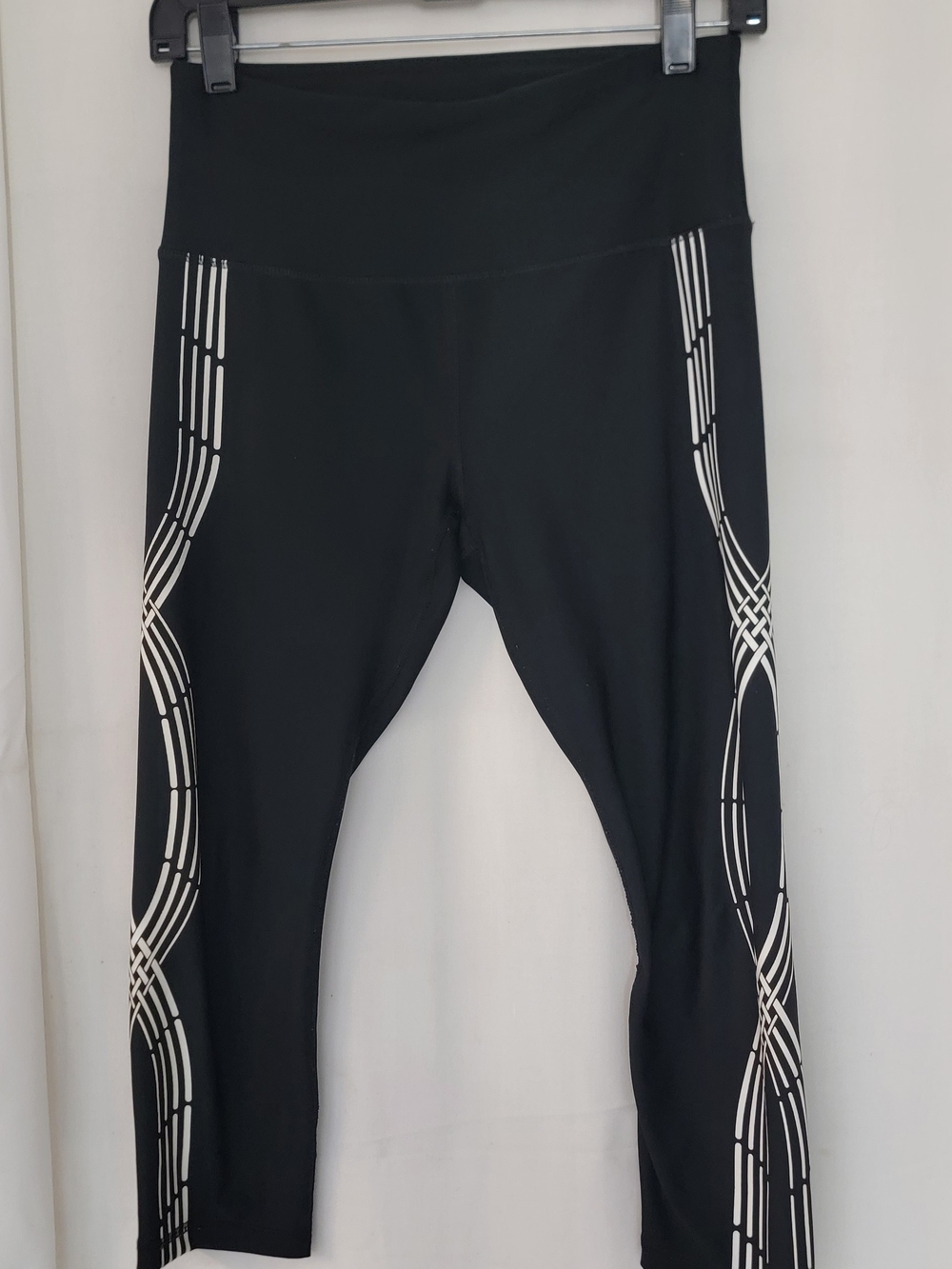 Men's Black Sweatpants with White Interlaced Side Stripe